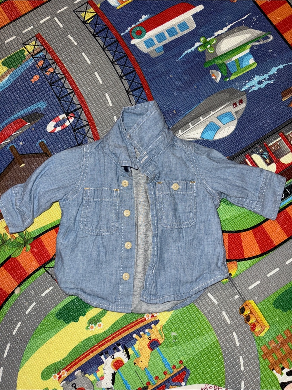 GAP baby 1969 Light Blue Denim-Look Shirt